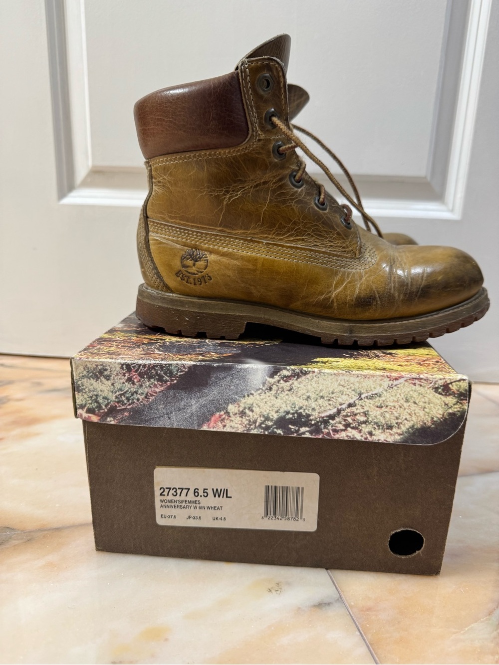 Timberland Women's Wheat/Tan Leather Lace-Up Boot